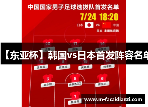【东亚杯】韩国vs日本首发阵容名单